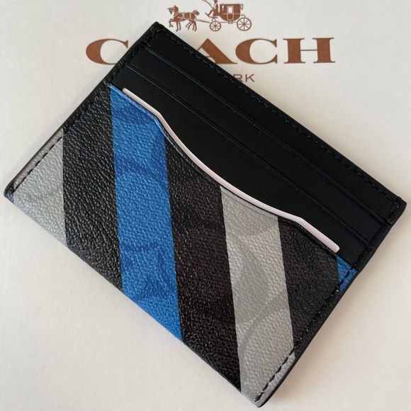 NWT Coach Slim Card Case With Stripe Print - Picture 4 of 7